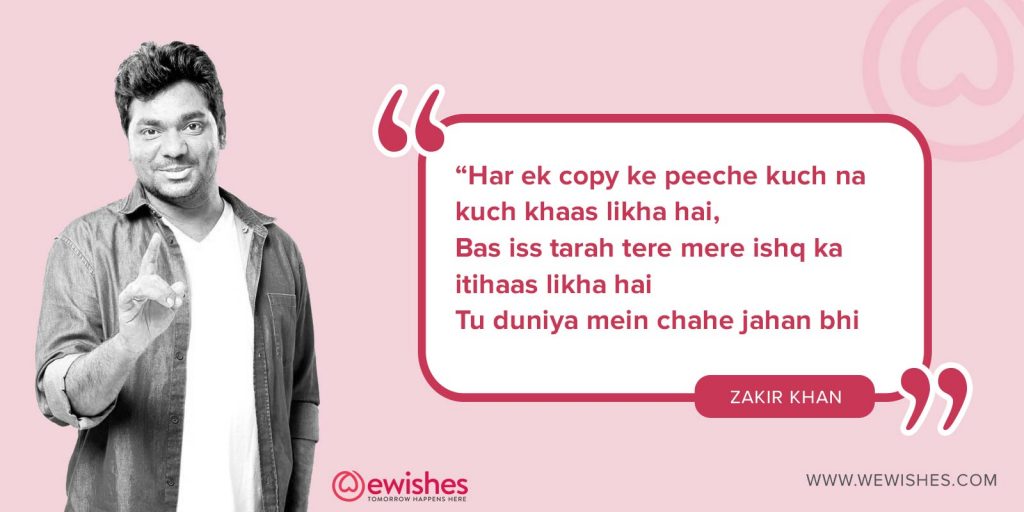Zakir khan Shayari , love